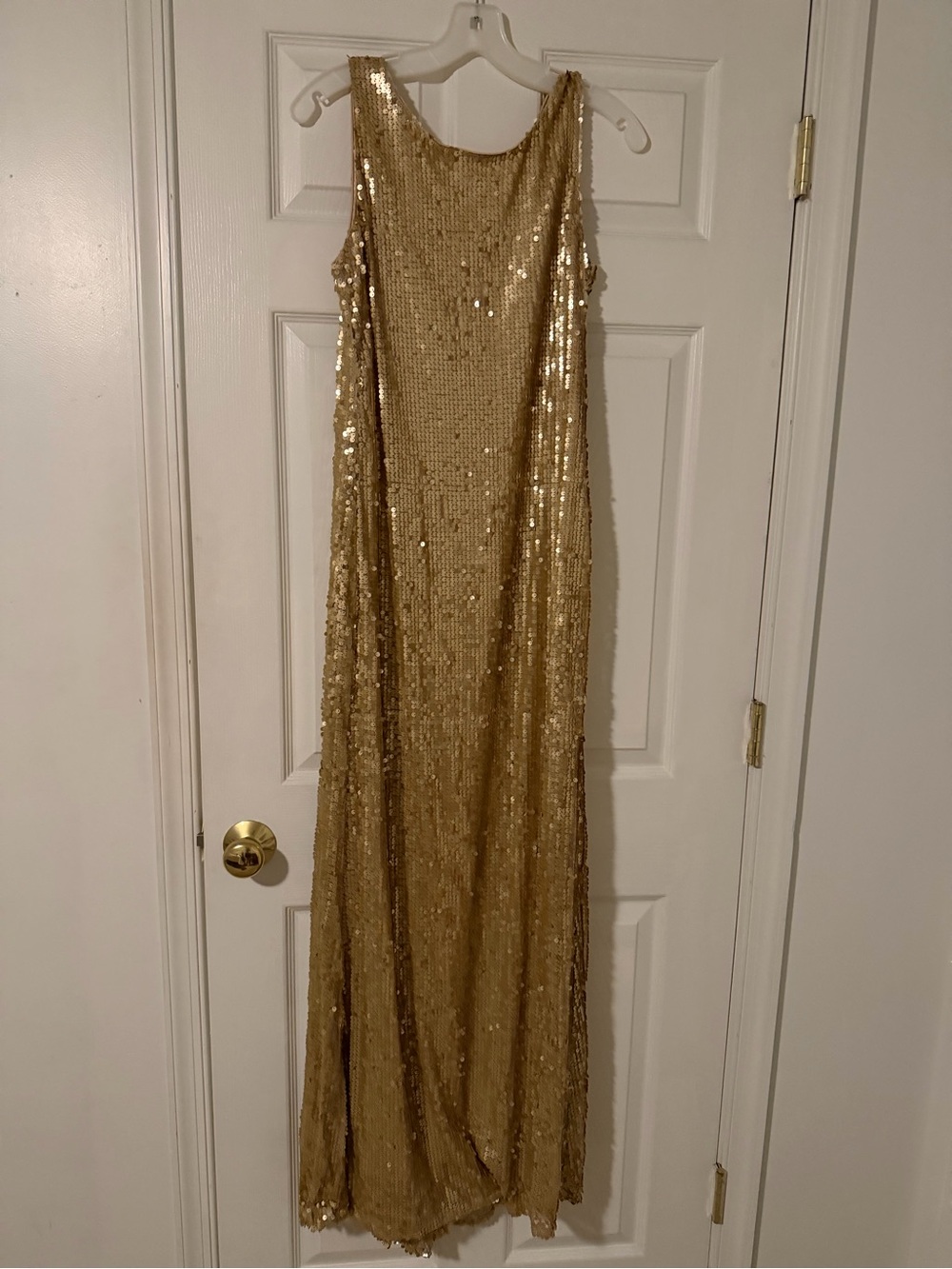 Daisy Gold Sequin Full-Length Sleeveless Dress